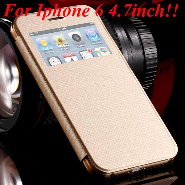I6 Window View Case For Iphone 6 4.7Inch/5.5Inch Plus Full Wallet 32232345815-4-gold for iphone 6