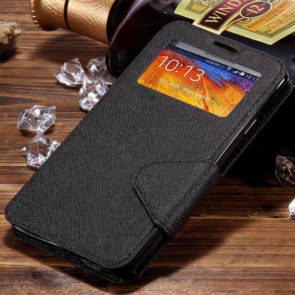 For Note 3 Window Case Full Protect Cover For Samsung Galaxy Note 1961130524-1-black