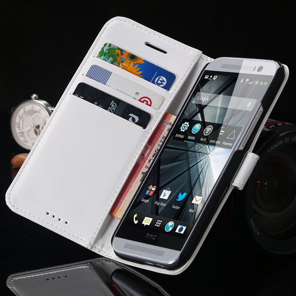 M8 Pu Leather Case For Htc One M8 Korea Flip Wallet Cover With Sta 1877644056-2-white