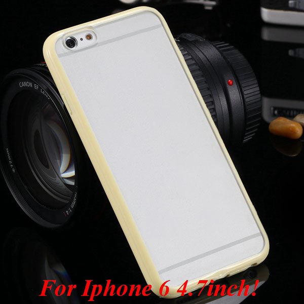 I6/6 Plus Mat Pc Back Case + Candy Color Tpu Frame Clear Cover For 2017247041-4-i6 yellow