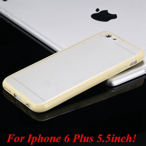 I6/6 Plus Mat Pc Back Case + Candy Color Tpu Frame Clear Cover For 2017247041-18-I6 Plus yellow