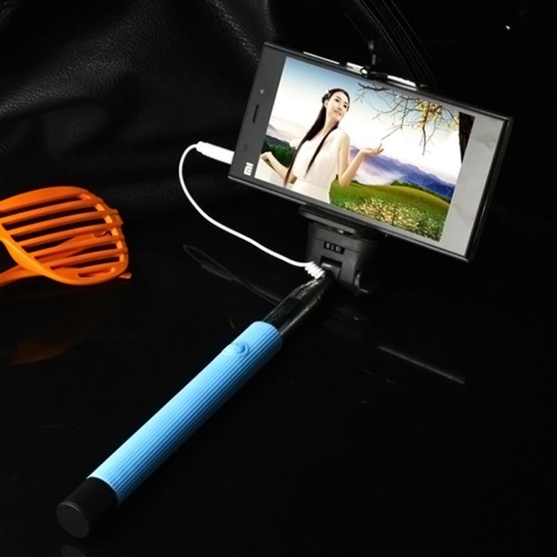 1 Pc Wired Selfie Stick Handheld Monopod Built-In Shutter Extendab 32276405608-1-