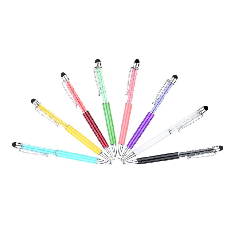 1Pcs Crystal 2 In1 Touch Screen Stylus Ballpoint Pen For Iphone Fo 2048444158-4-Purple