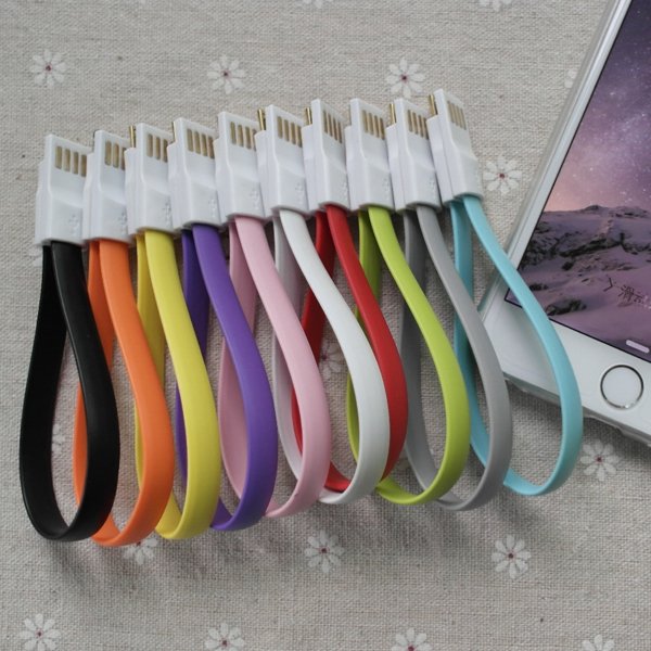 22Cm Noodle Magnet Short Wire Ios 8.2 To 8Pin Usb Sync Data Chargi 32250764094-1-