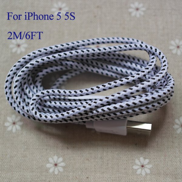 6Ft/2M 8Pin Braided Nylon Woven Wire Usb Date Sync Charging Charge 2008267243-1-