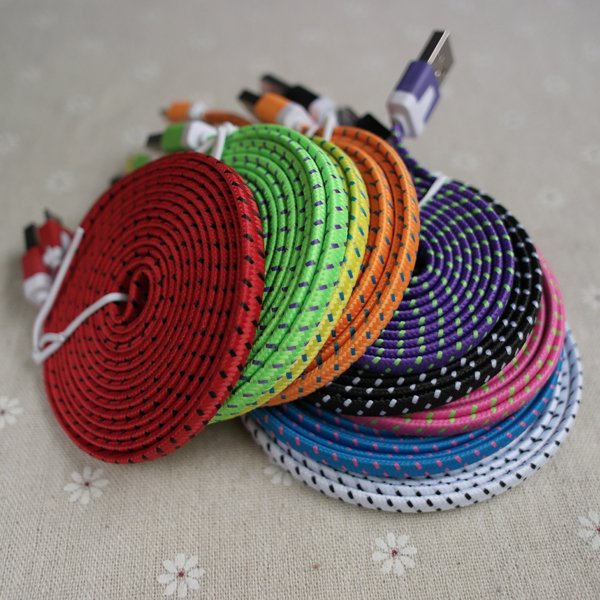 10Ft/3M 30Pin Noodle Flat Braided Woven Wire For Iphone4 4S Usb Da 2055358873-1-