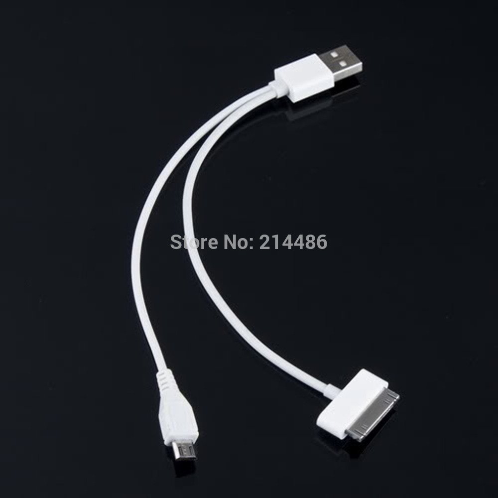 Usb Charger 2In1 Cable For Cellphone Micro Usb Phone -White 650172 650172519-1-