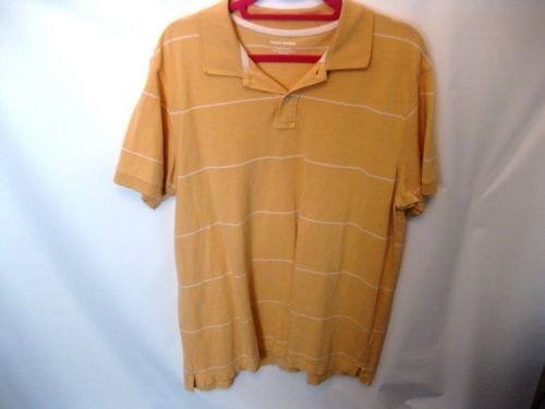 EUC Men's XL Banana Republic Yellow and White Cotton Polo Shirt