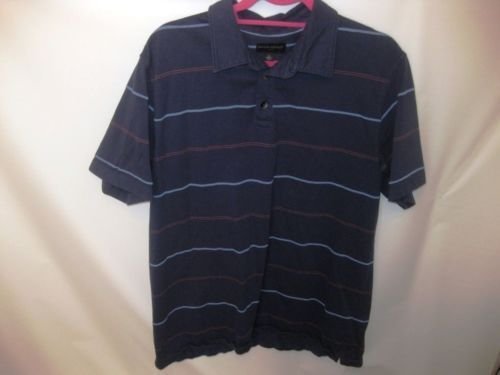 EUC Men's XL Banana Republic Blue Stiped Cotton Polo Shirt