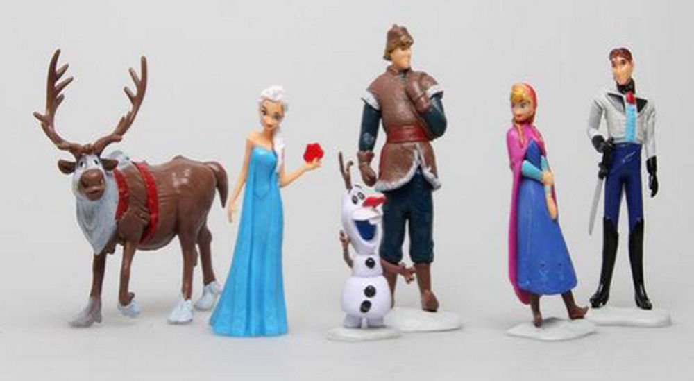 6 Pcs Frozen Elsa Olaf Sven Anna Hans Action Figure Play set Cake Topper