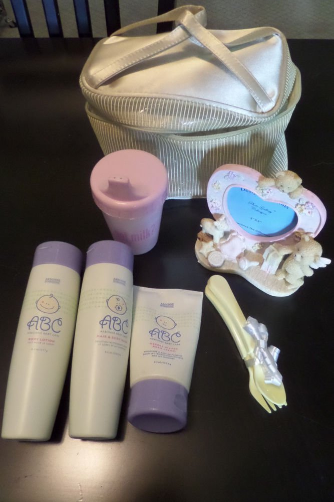 Arbonne ABC Baby Care Gift Set - Body Wash, Diaper Cream, Lotion, Pink Frame
