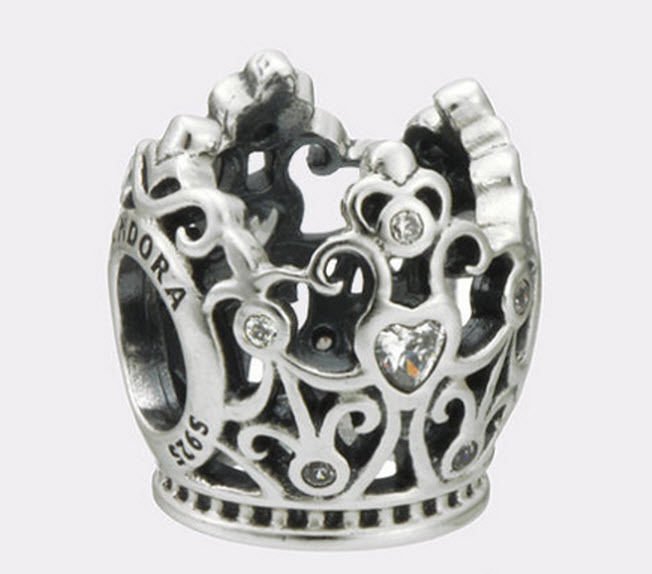 New Authentic Pandora 925 Sterling Silver Charm Disney Princess Crown 791580CZ