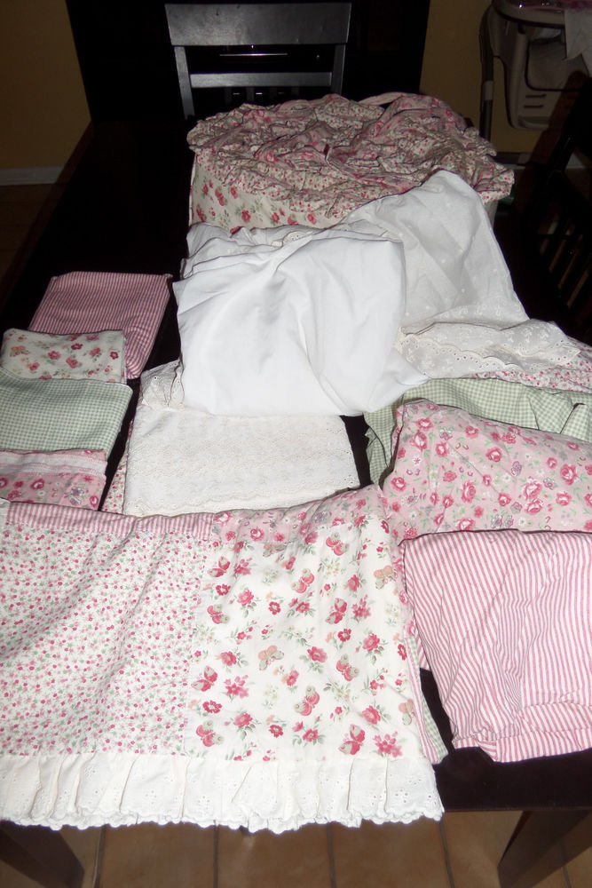 Large Waverly Baby Girl Crib Set Sheets, Fitted Sheets, Bumpers, Dust Ruffle, et