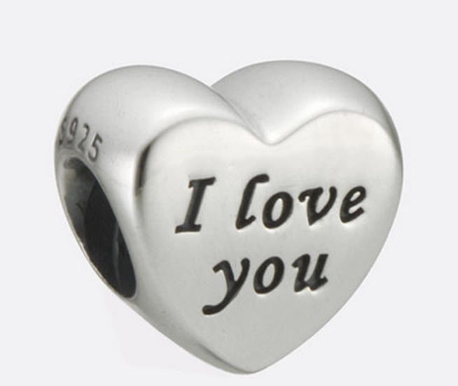 Authentic Pandora Sterling Silver Words of Love I Love You Bead 791422