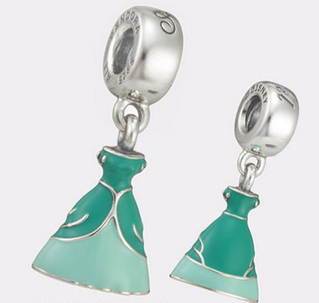 Authentic Pandora Silver Enamel Dangle Disney Ariel Green Dress Bead 791577ENMX