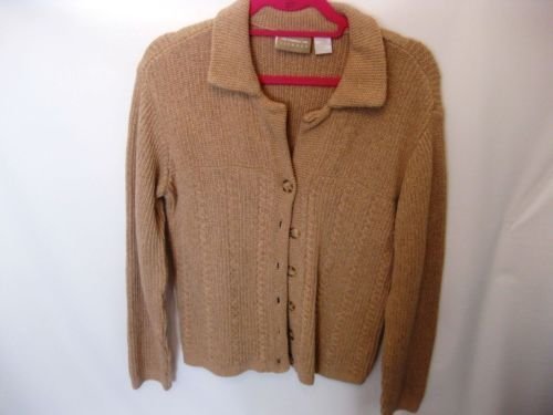 EUC Woman's Medium Liz Claiborne Thick Tan Long Sleeve Sweater