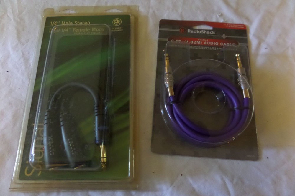 1/4" Male to Dual Female Mono and Radio Shack 6 ft Audio Cable