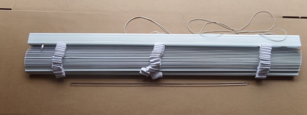 Designer Two-Inch White Vinyl fabric Window Blinds 46" x 71"
