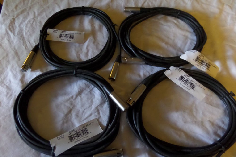 4 XC-20 Microphone 20 Foot Cables