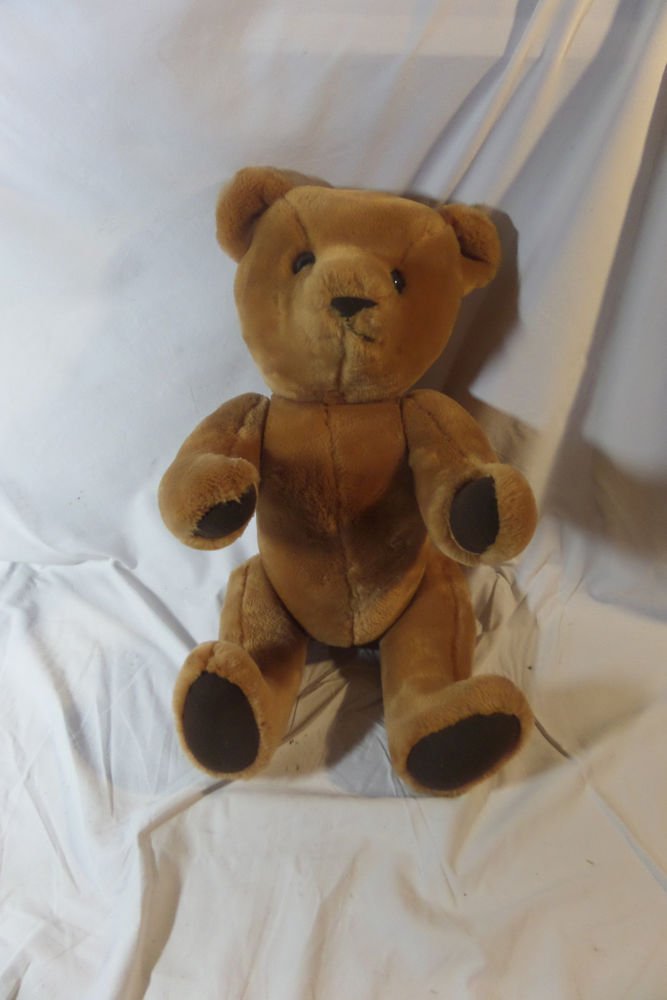 Vintage Wool Plush Teddy Bear 17 inch Jointed Moveable Arms Legs