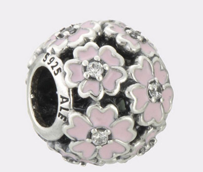 Authentic Pandora Sterling Silver Primrose Meadow Pink Enamel Bead 791488EN68