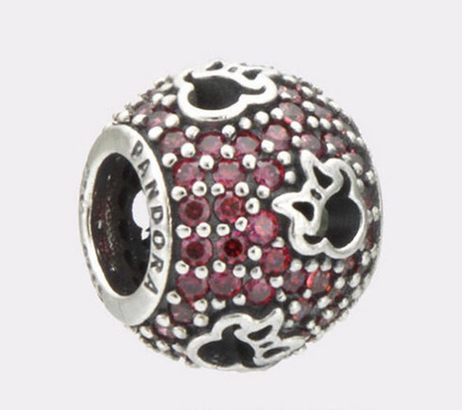 Authentic Pandora Disney Abstract Pave Red CZ & Minnie Silhouttes Bead 791584CZR