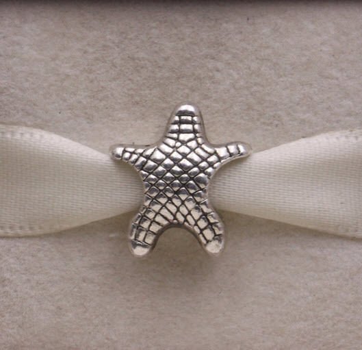 Solid Sterling Silver 925 European Star Fish Bead Charm