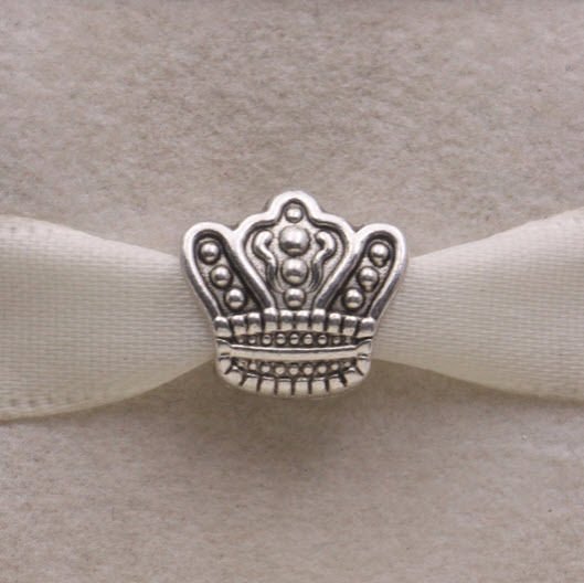 Solid 925 Sterling Silver Crown Fairytale European Charm Bead