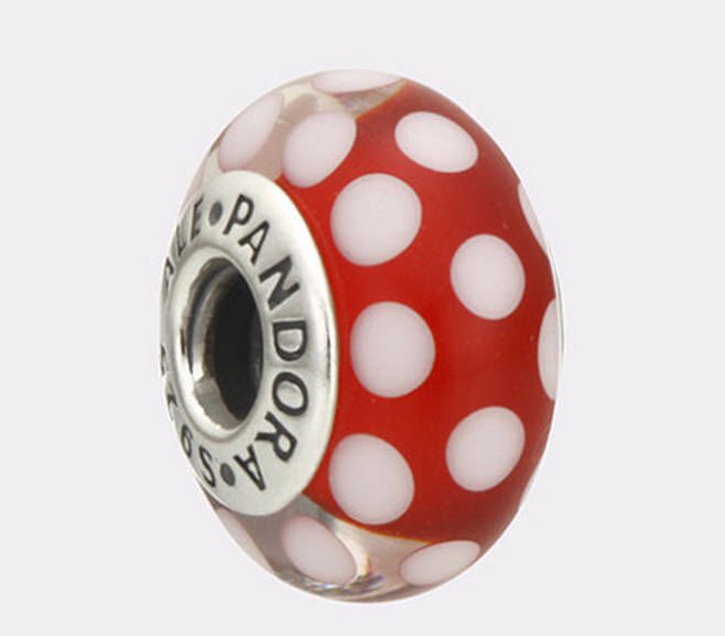 Authentic Pandora Disney Classic Minnie Murano Glass Charm # 791634