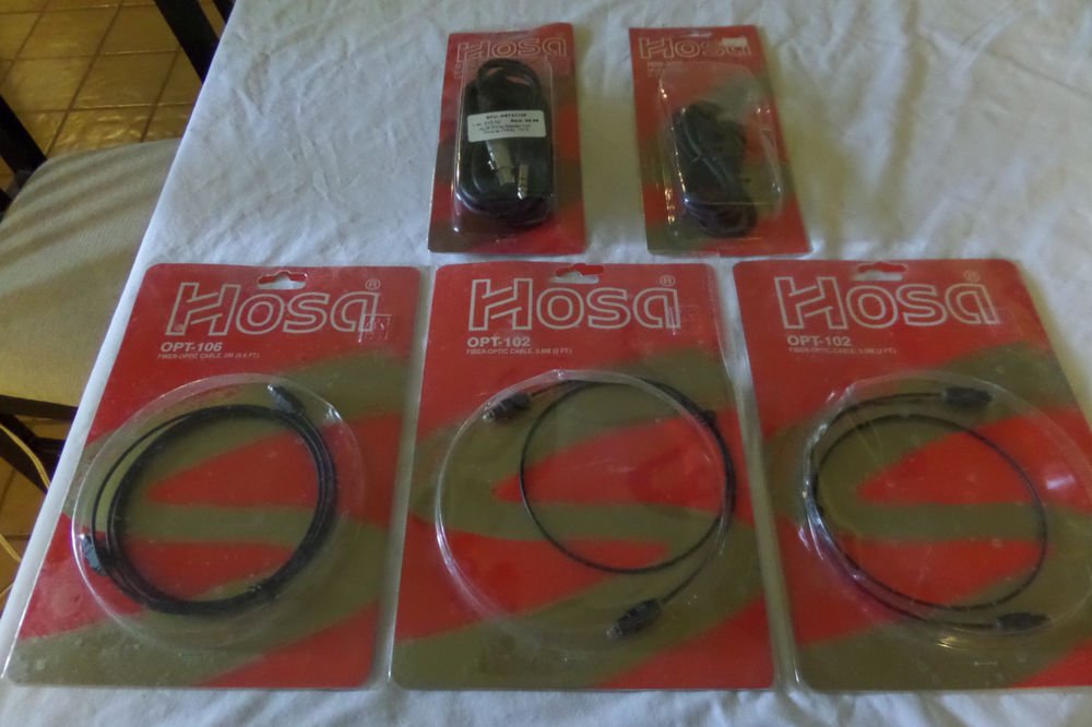 Hosa OPT-106 OPT-102 Fiber Optic Cable STX-110F MID-305 Cable Lot