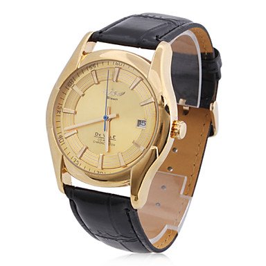 Men's Leather Analog Mechanical Casual Wrist Watch - DISCOUNT!!