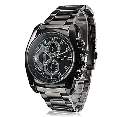Men's Business Style Black Alloy Quartz Wrist Watch - GREAT DISCOUNT
