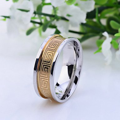 ** Men's Geometric Stainless Steel Ring **