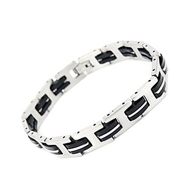 ** Men's Fashion Silica Gel and Titanium Steel Bracelet **