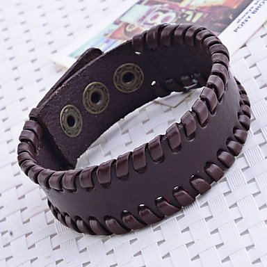 ** Classic Men's Simple Leather Braided Bracelet **
