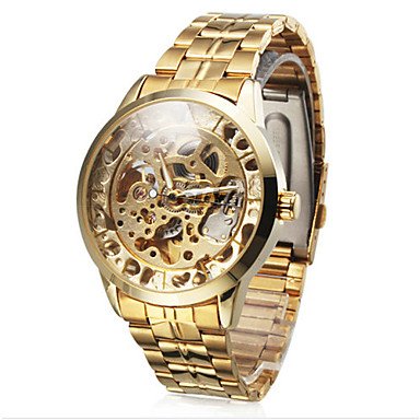 ** Men's Watch Auto-Mechanical Hollow Engraving Full Stainless Steel Band **