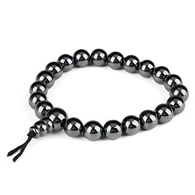 ** Classic Men's Fashionable Ball Shape Hematite Bracelet **
