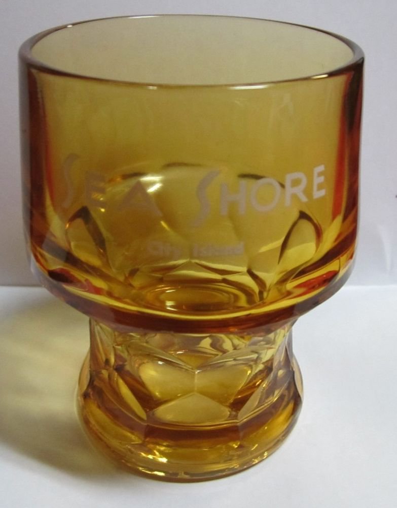 vintage Sea Shore restaurant City Island Bronx NY New York amber glass