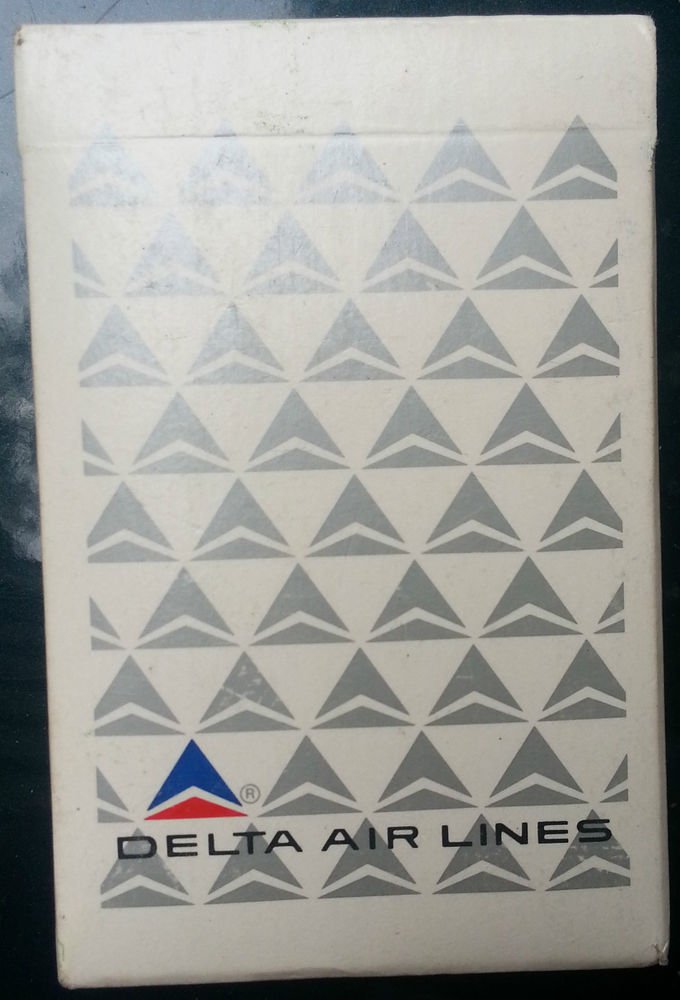 vintage Delta Airlines Playing Cards~silver on white~sealed/BRAND NEW