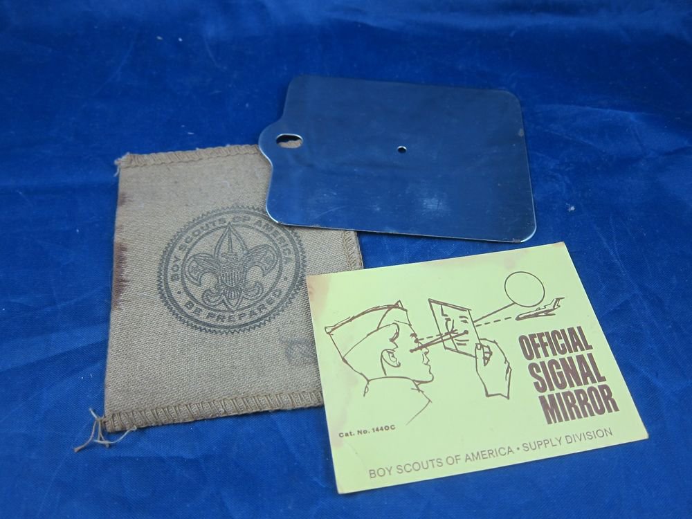 Vintage Boy Scouts of America Officia Signed Mirror with Case and Instructions