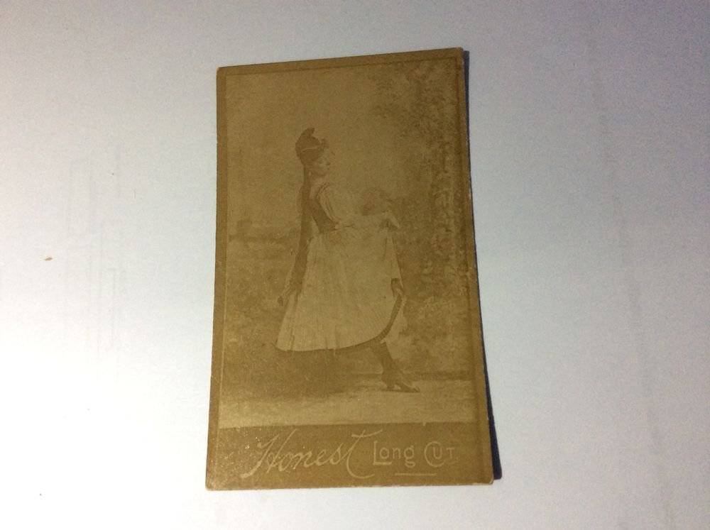 antique Honest Long Cut Tobacco Card with an ALBUMEN photo of an actress~1800s