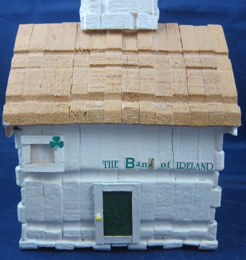 Vintage Folk Art Bank of Ireland made from clothespins Clothespin craft art