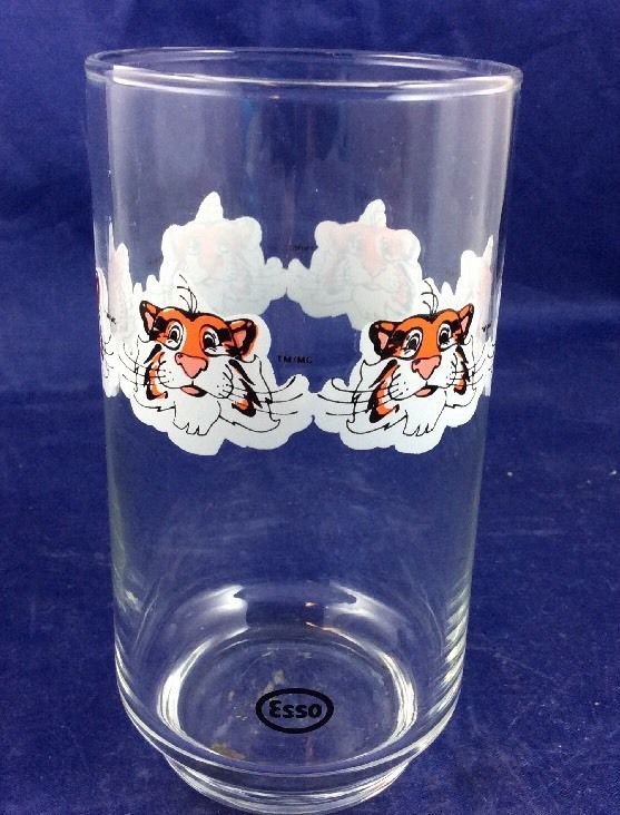 Vintage Esso Exxon Tiger Glass Petroliana Advertising