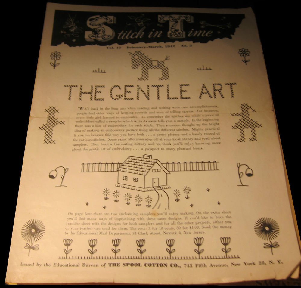 Stitch in Time brochure 1947 by the Spool Cotton Company~embroider