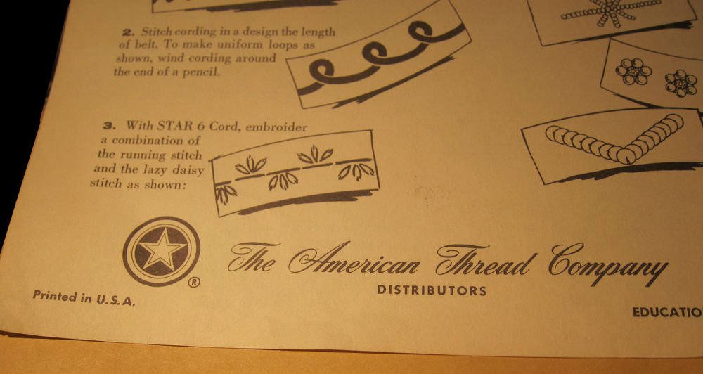 vintage American Thread Company/Velcro Educational Leaflet/ephemera