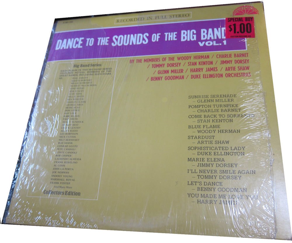 Dance to the Sounds of the Big Bands vol 1 vintage vinyl/record/LP~Bright Orange