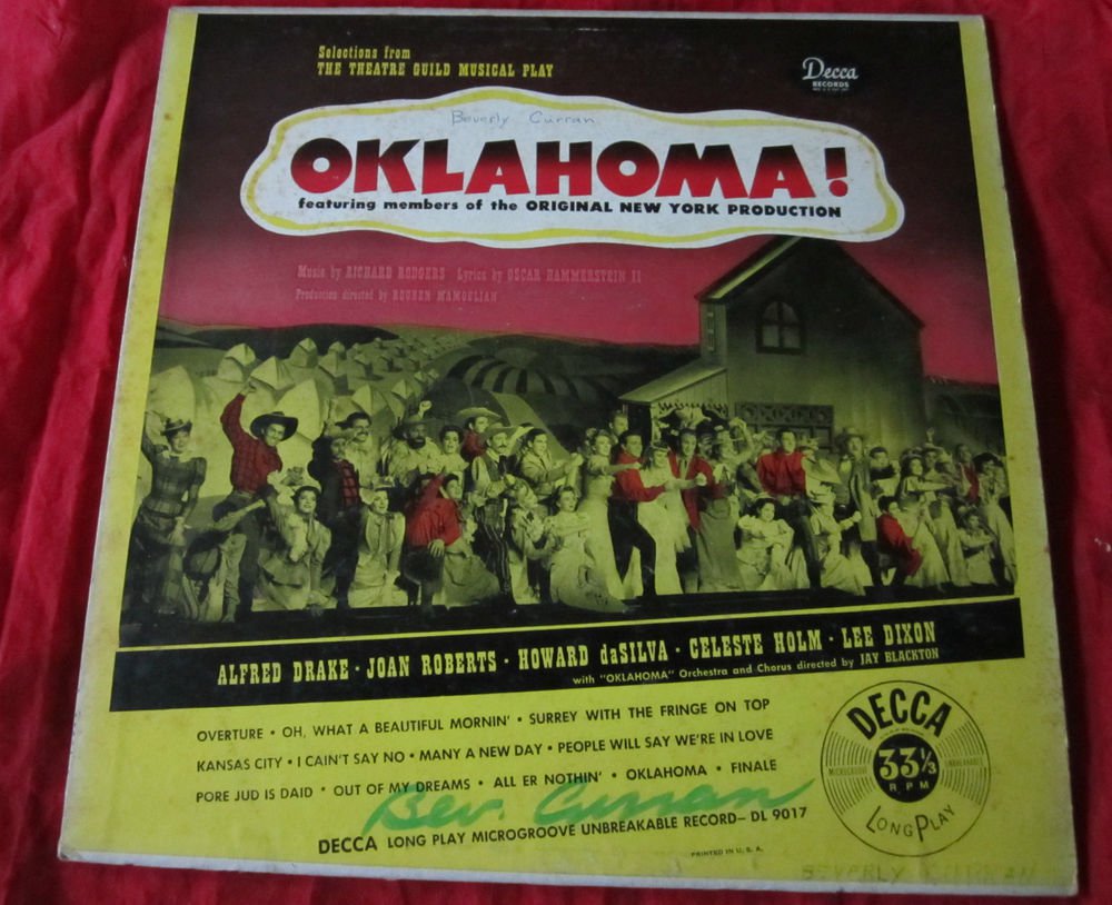 Oklahoma vintage record/vinyl/LP~oringal NY Production~Decca Records~freeUS ship