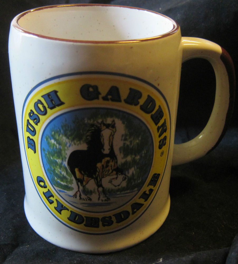 Busch Gardens Clydesdale mug/stein~ceramic vintage souvenir~FREE US SHIPPING