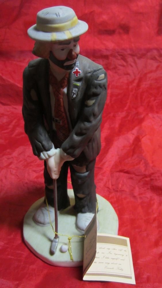 vintage Emmett Kelly Jr collectible figurine by Flambro 1984 clown golf golfing
