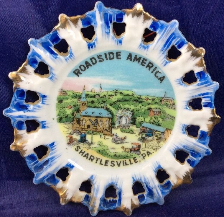 Roadside America Shartlesville PA Souvenir Plate Dish Vintage Pennsylvania